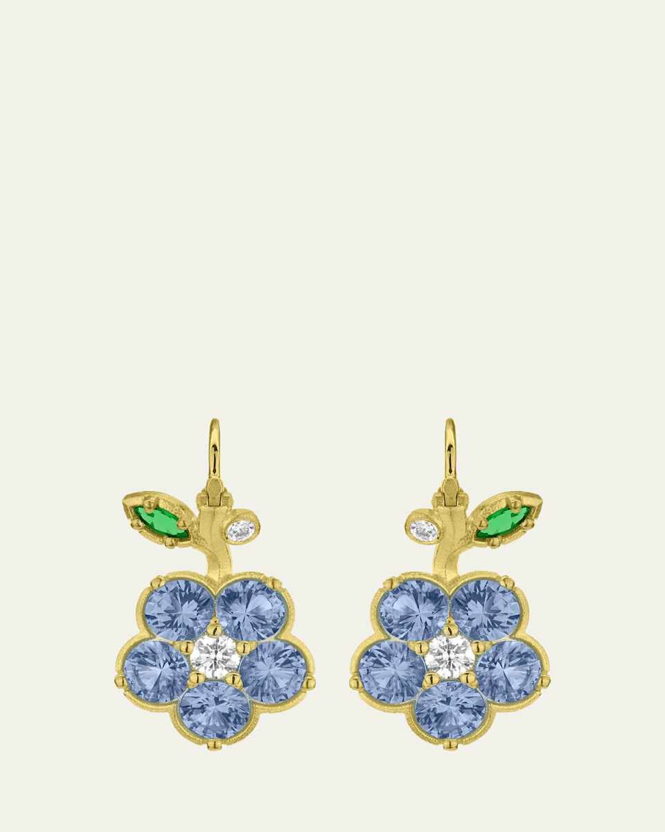 Wild Child 18K Sapphire and Diamond Drop Earrings, Blue